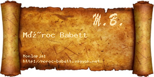 Móroc Babett névjegykártya